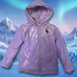 Disney Store Girls Frozen Elsa Raincoat Size 4